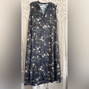 Vince Rose Field Popover Midi Dress Petal Glow Women’s Large EUC